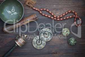 diverse ethnic objects for meditation and relaxation