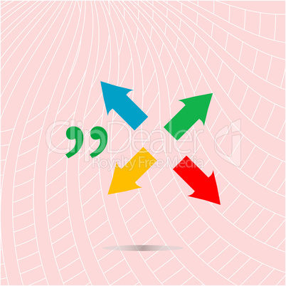 Quotation mark speech bubble. quote sign icon, arrow set sign