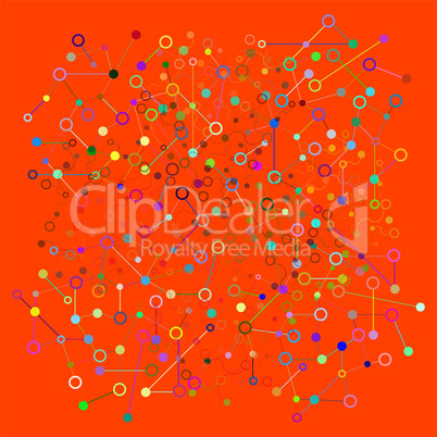 Social Network Graphic Concept. Geometric set polygonal structure with wire mesh, modern chaotic science and tech object