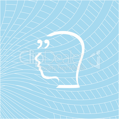 Quotation mark speech bubble. quote sign icon. people head. education concept