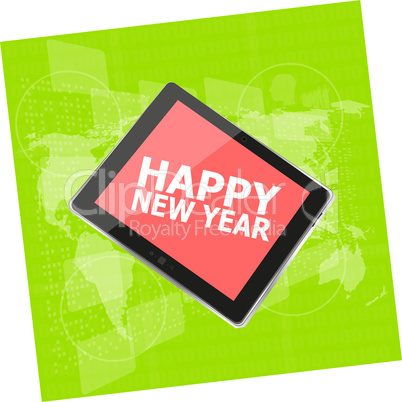 mobile phone tablet pc with Happy New Year design