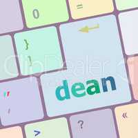 dean word on computer pc keyboard key