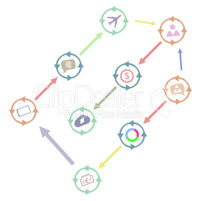 thin line icon with flat design element of business chart, success corporation stats, corporate data, market analysis, pie graph, development prospects. Modern style