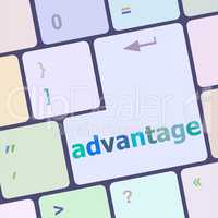 Close up view on conceptual keyboard - advantage