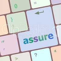 Keyboard with enter button, assure word on it
