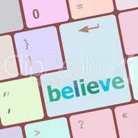 believe word on keyboard key, notebook computer button