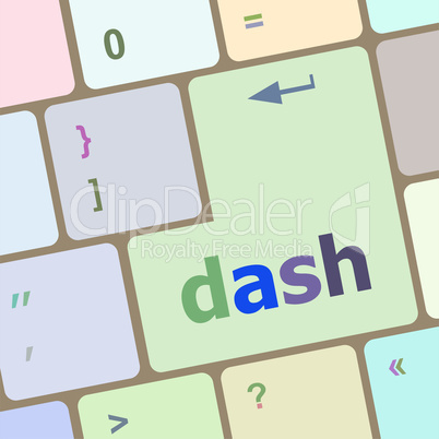 dash word on keyboard key, notebook computer button