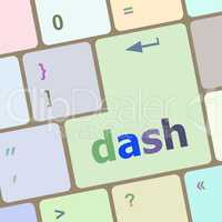dash word on keyboard key, notebook computer button