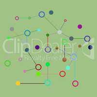 Social Network Graphic Concept. Geometric set polygonal structure with wire mesh, modern chaotic science and tech object