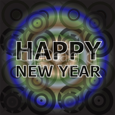 Beautiful text design of Happy New Year on abstract background.