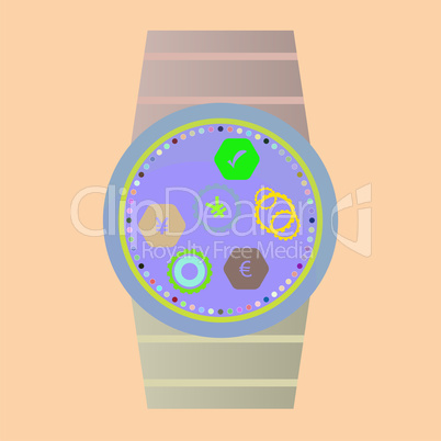Smart watch with apps icons
