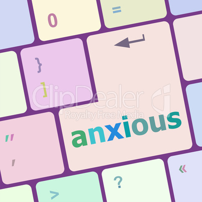 Keyboard with Enter button, anxious word on it