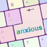 Keyboard with Enter button, anxious word on it