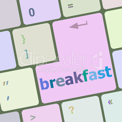 breakfast word on keyboard key