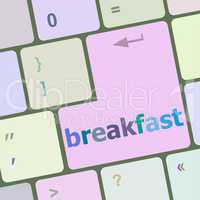 breakfast word on keyboard key