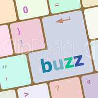 buzz word on computer keyboard key