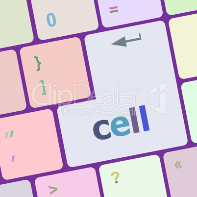 cell word on keyboard key, notebook computer button