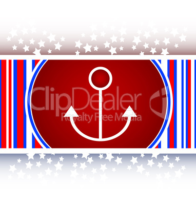 sea anchor sign on web icon (button)