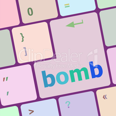 bomb button on computer pc keyboard key