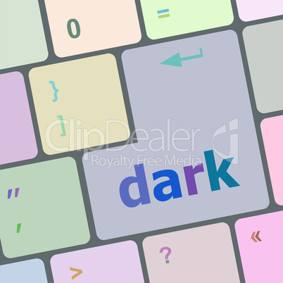 dark word on computer keyboard key