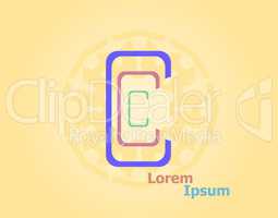 Letter C Logo alphabet design element template. ABC concept type as logotype. Typography icon line art