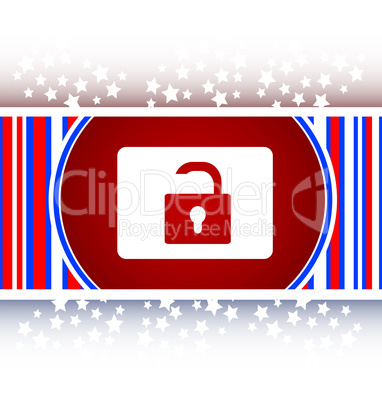 open padlock icon web sign