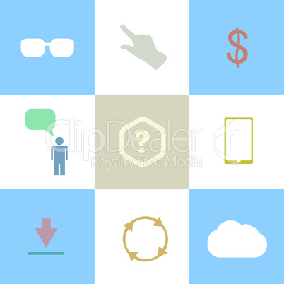 Line icons set with flat design elements of business people communication, professional support, partnership agreement, solving management problems. Modern pictogram