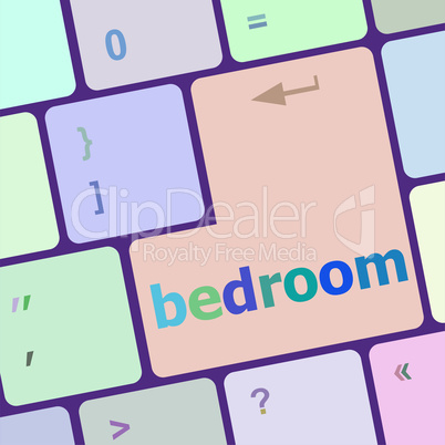 bedroom word on keyboard key, notebook computer button
