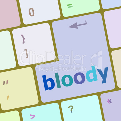 bloody button on computer pc keyboard key
