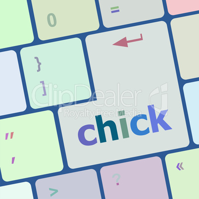 chick button on computer pc keyboard key