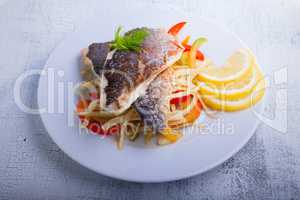 Sea Bream fish with vegetables