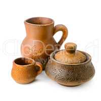 Jug, pot and cup