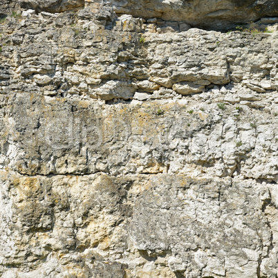 Geological section of sedimentary rocks.