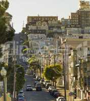 Uphill street in San Francisco