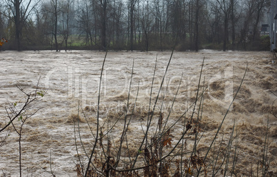 River Po flood in Turin