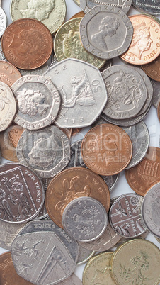 Pound coins - vertical