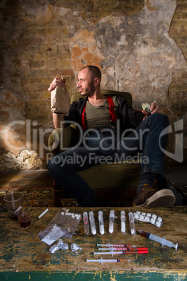 Drug dealer showing money