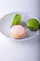 Plate of colorful macaroons