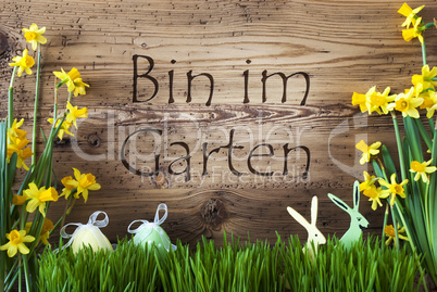 Easter Decoration, Gras, Im Garten Means In The Garden