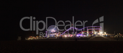 Santa Monica Pier boardwalk lit up