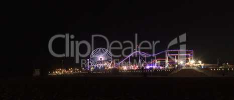 Santa Monica Pier boardwalk lit up