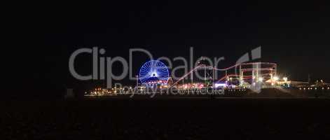 Santa Monica Pier boardwalk lit up