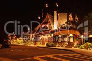 Christmas holiday lights at the Laguna Sawdust Arts Festival