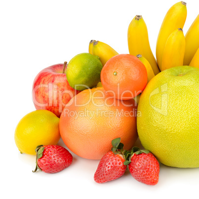 fruit set isolated on a white background