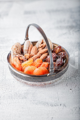 Mixture of dried fruits and nuts