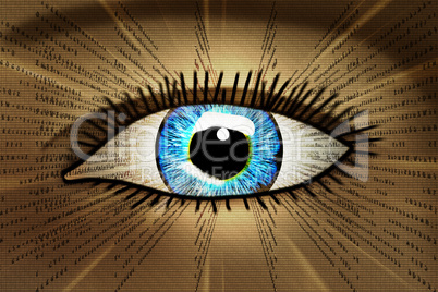 Eye with numbers code, 3d illustration