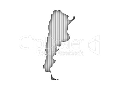 Karte von Argentinien auf Wellblech