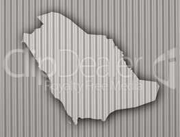 Karte von Saudi-Arabien auf Wellblech