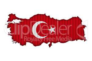 Karte und Fahne der Türkei auf Wellblech