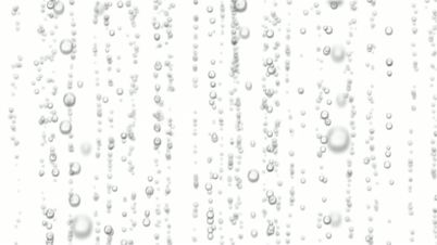 Beautiful 3d Animation of Water Bubbles Rising Up. Loopable Sparkling Water on White and Black Backgrounds. HD 1080.